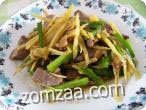 ตับผัดขิง (Stir-fried Pork Liver with Ginger and Spring Onions)