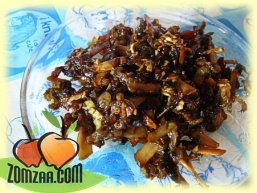 หอยเสียบแห้ง ผัดหวาน (Sweet Stir-fried Dried Razor Clams)